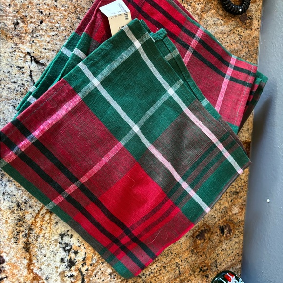 Christmas madras NWT set of 8 plaid napkins - Picture 1 of 2